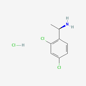 Chemical structure of (R)-1-(2,4-Dichlorophenyl)ethanamine hydrochloride