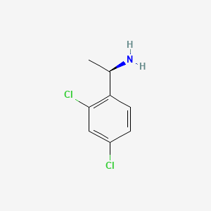 Chemical structure of (R)-1-(2,4-Dichlorophenyl)ethanamine