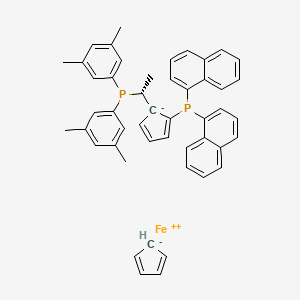 Chemical structure of (R)-1-((Sp)-2-[Di(1-naphthyl)phosphino]ferrocenyl)ethyldi(3,5-xylyl)phosphine