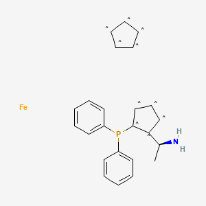 Chemical structure of (R)-1-((S)-2-Diphenylphosphino)ferrocenylethylamine