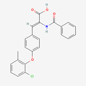 Chemical structure of (R)(3-Chloro-phenyl)-[(9H-fluoren-9-ylmethoxycarbonylamino)]-aceticacid