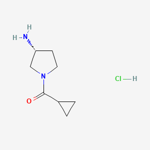 Chemical structure of (R)-(3-Aminopyrrolidin-1-yl)(cyclopropyl)methanone hydrochloride