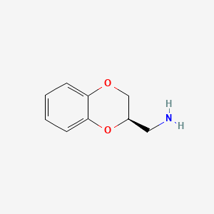 Chemical structure of (R)-(2,3-Dihydrobenzo[b][1,4]dioxin-2-yl)methanamine