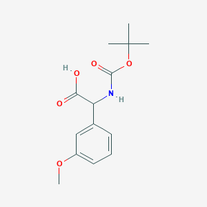 Chemical structure of (N-BOC-Amino)(3-methoxyphenyl)acetic acid