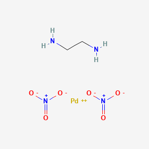Chemical structure of (Ethylenediamine)dinitratopalladium(II)
