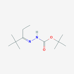 Chemical structure of (E)-Tert-Butyl 2-(2,2-Dimethylpentan-3-Ylidene)Hydrazinecarboxylate