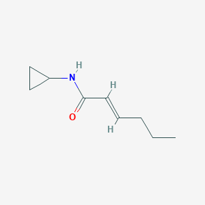 Chemical structure of (E)-N-cyclopropylhex-2-enamide