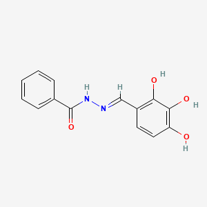 Chemical structure of (E)-N'-(2,3,4-Trihydroxybenzylidene)benzohydrazide