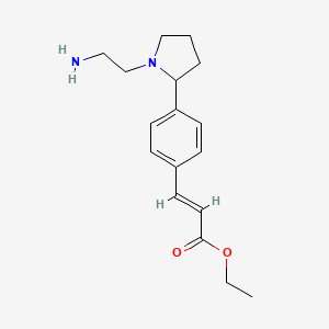 Chemical structure of (E)-Ethyl 3-(4-(1-(2-aminoethyl)-pyrrolidin-2-yl)phenyl)acrylate