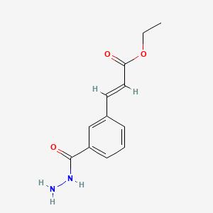 Chemical structure of (E)-ethyl 3-(3-(hydrazinecarbonyl)phenyl)acrylate