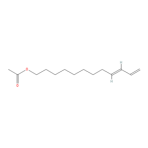 Chemical structure of (E)-Dodeca-9,11-dienyl acetate