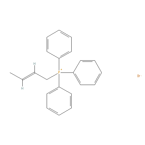 Chemical structure of (E)-but-2-en-1-yltriphenylphosphonium bromide