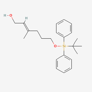 Chemical structure of (E)-6-((tert-butyldiphenylsilyl)oxy)-3-methylhex-2-en-1-ol