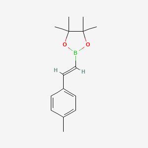 Chemical structure of (E)-4,4,5,5-tetramethyl-2-(4-methylstyryl)-1,3,2-dioxaborolane