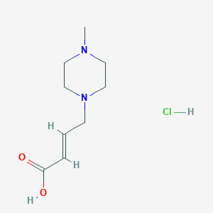Chemical structure of (E)-4-(4-Methylpiperazin-1-yl)but-2-enoic acid hydrochloride