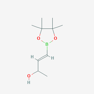 Chemical structure of (E)-4-(4,4,5,5-Tetramethyl-1,3,2-dioxaborolan-2-yl)but-3-en-2-ol