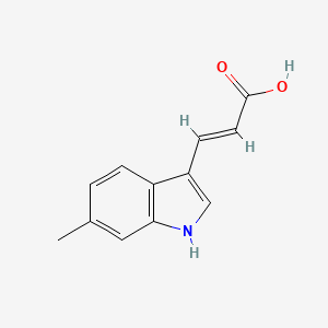 Chemical structure of (E)-3-(6-Methyl-1H-indol-3-yl)acrylic acid