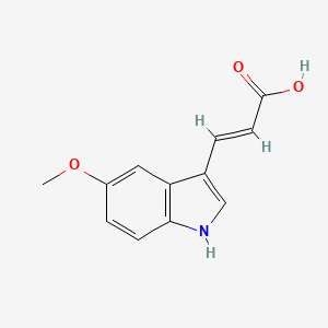 Chemical structure of (E)-3-(5-Methoxy-1H-indol-3-yl)acrylic acid