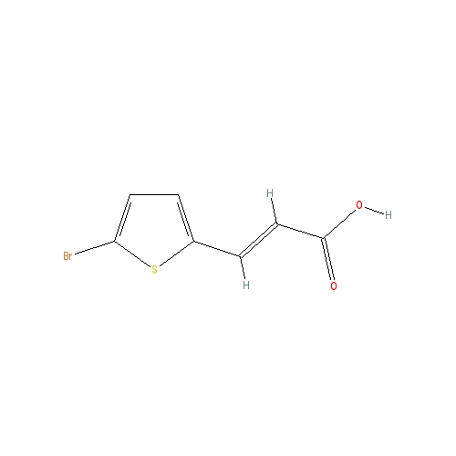 Chemical structure of (E)-3-(5-Bromothiophen-2-yl)acrylic acid