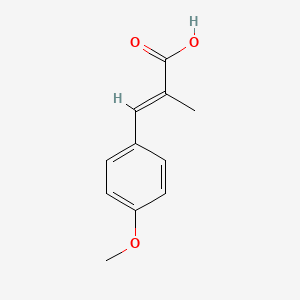 Chemical structure of (E)-3-(4-methoxyphenyl)-2-methylacrylic acid