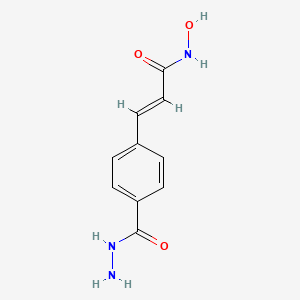 Chemical structure of (E)-3-(4-(hydrazinecarbonyl)phenyl)-N-hydroxyacrylaMide
