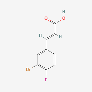 Chemical structure of (E)-3-(3-Bromo-4-fluorophenyl)acrylic acid