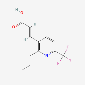 Chemical structure of (E)-3-(2-Propyl-6-(trifluoromethyl)pyridin-3-yl)acrylic acid