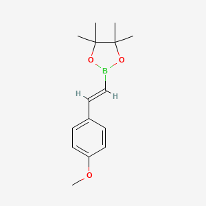 Chemical structure of (E)-2-(4-methoxystyryl)-4,4,5,5-tetramethyl-1,3,2-dioxaborolane