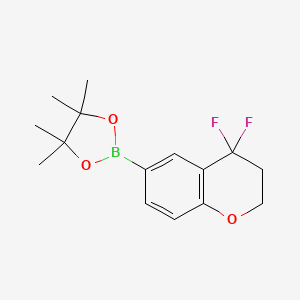 Chemical structure of (E)-2-(4-(difluoromethoxy)styryl)-4,4,5,5-tetramethyl-1,3,2-dioxaborolane