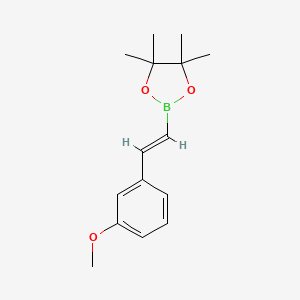 Chemical structure of (E)-2-(3-methoxystyryl)-4,4,5,5-tetramethyl-1,3,2-dioxaborolane