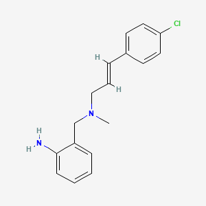 Chemical structure of (E)-2-(((3-(4-Chlorophenyl)allyl)(methyl)amino)methyl)aniline
