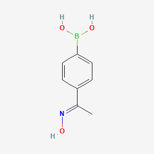 Chemical structure of (E)-(4-(1-(Hydroxyimino)ethyl)phenyl)boronic acid
