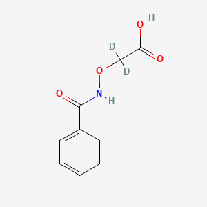 Chemical structure of (Benzamido)oxy Acetic Acid-d2