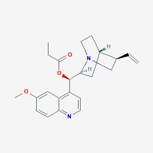 Chemical structure of (9R)-6'-Methoxycinchonan-9-yl propionate