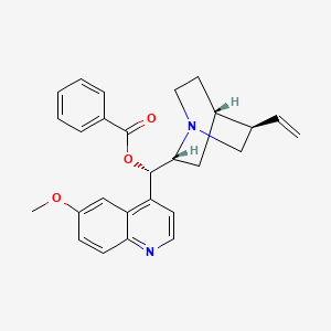 Chemical structure of (9R)-6'-Methoxycinchonan-9-yl benzoate