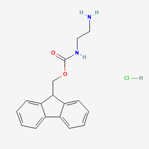 Chemical structure of (9H-Fluoren-9-yl)methyl (2-aminoethyl)carbamate hydrochloride