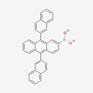 Chemical structure of (9,10-Di(naphthalen-2-yl)anthracen-2-yl)boronic acid