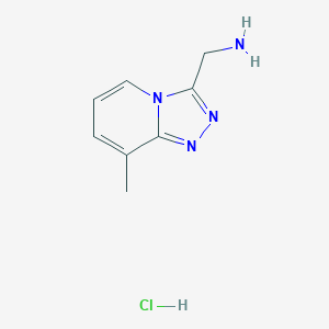 Chemical structure of (8-Methyl-[1,2,4]triazolo[4,3-a]pyridin-3-yl)methanamine hydrochloride