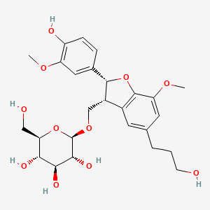Chemical structure of (7R,8R)-Dihydrodehydrodiconiferyl alcohol 9-O-β-D-glucoside