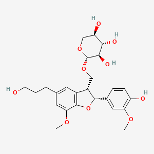 Chemical structure of (7R,8R)-Dihydrodehydrodiconiferyl alcohol 9-O-xyloside