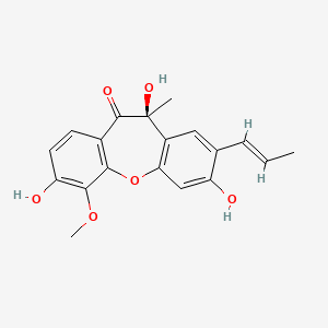 Chemical structure of (7'E,8S)-2',4,8-Trihydroxy-3-methoxy-2,4'-epoxy-8,5'-neolign-7'-en-7-one