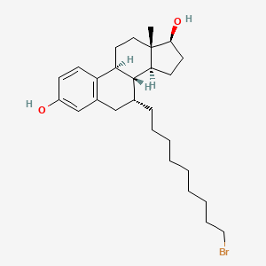 Chemical structure of (7a,17b)-7-(9-Bromononyl)estra-1,3,5(10)-triene-3,17-diol