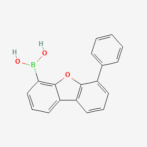 Chemical structure of (6-phenyldibenzo[b,d]furan-4-yl)boronic acid