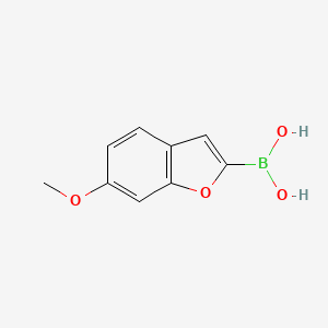 Chemical structure of (6-Methoxybenzofuran-2-yl)boronic acid