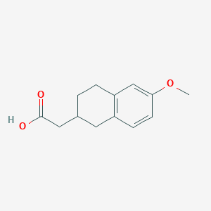 Chemical structure of (6-Methoxy-1,2,3,4-tetrahydro-naphthalen-2-yl)-acetic acid