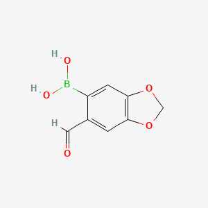 Chemical structure of (6-Formylbenzo[d][1,3]dioxol-5-yl)boronic acid