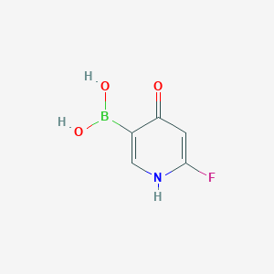 Chemical structure of (6-fluoro-4-hydroxypyridin-3-yl)boronic acid