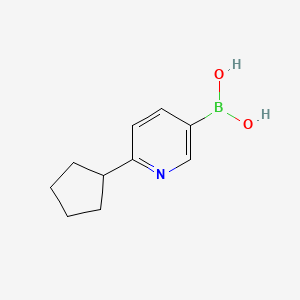 Chemical structure of (6-cyclopentylpyridin-3-yl)boronic acid