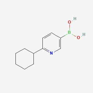 Chemical structure of (6-cyclohexylpyridin-3-yl)boronic acid