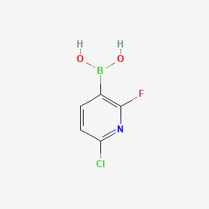 Chemical structure of (6-Chloro-2-fluoropyridin-3-yl)boronic acid